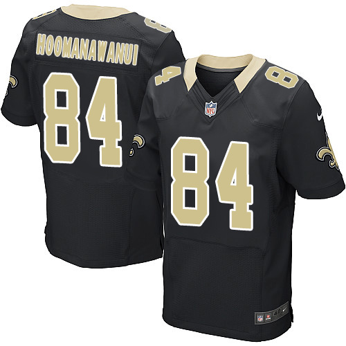 Men's Elite Michael Hoomanawanui Nike Jersey Black Home - #84 NFL New Orleans Saints